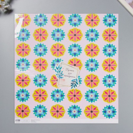Scrapbooking paper "Kaleidoscope" density 180 grams set 5 pcs 30.5x32 cm-4