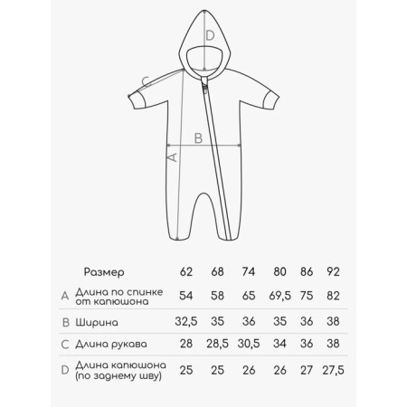 Combineson Children's demi -season quilted amrobaby elf, height 62 cm, mint color-16