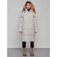 Coat insulated winter female, size 50, light-gray color