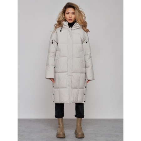 Coat insulated winter female, size 50, light-gray color