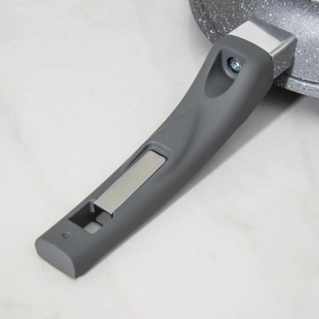 Granite pan, d = 22 cm, plastic handle, anti -stick coating, gray color-4