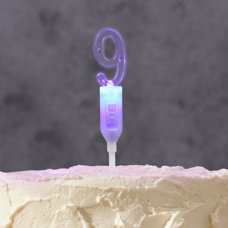 LED candle "Figure 9", 14.5 cm, from batteries LR1130x3 (included), glow of multi (RGB)