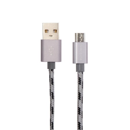 Cable Borofone BX24, Micro USB - USB, 2.4 A, 1 m, nylon braid, gray-1