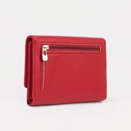 Women's wallet on magnets, red color-1