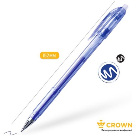 Gel handle washed Crown Erasable Jel, node 0.5 mm, blue ink-2