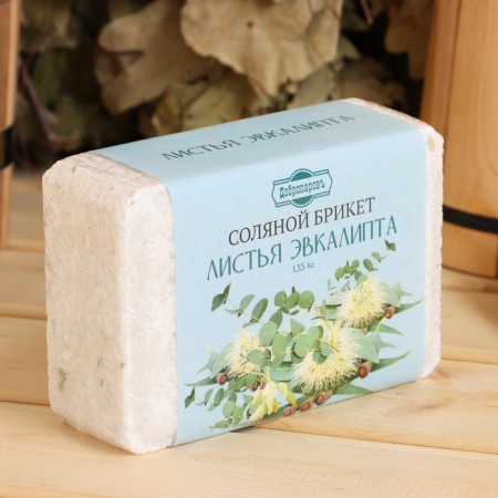 Salt briquette "Eucalyptus leaves", 1.35 kg "Dobroparov"