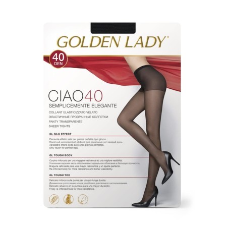 Female tights Golden Lady Ciao, 40 Den, size 3, color Nero-1