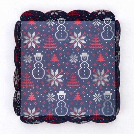 Bearbox, confectionery packaging, "Santa Claus at the Christmas tree", 15 x 15 x 3 cm, new year-3