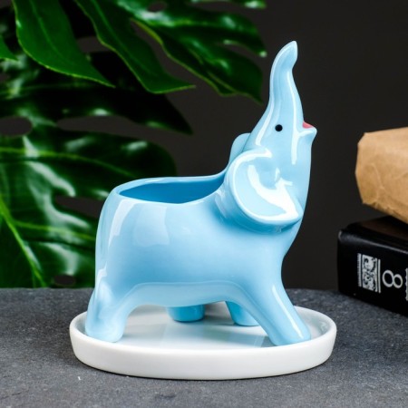 Pot "Elephant Gideon" Blue, 14.5x7.5x12cm-2
