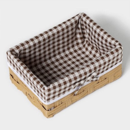 Basket for storage of the share "cell", 22 × 16 × 10 cm, brown color-1