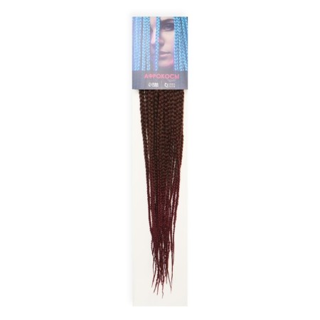 SIM-BRAIDS AFROKOSOS, 60 cm, 18 strands (CE), greasy/cherry color (#FR-8)-4