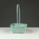 Wicker basket, 21.6 x 21.6 x 10/38 cm, green, bamboo