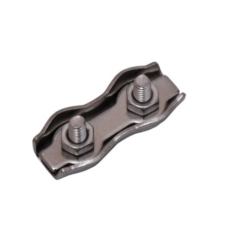 Taen cable clamp, double, up to 4 mm, stainless steel
