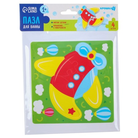 Soft puzzle for kids "plane", 4 details, crumb I-4