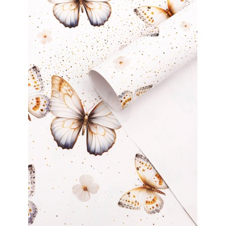 Packaging paper, brown craft "Butterflies", 50 x 70 cm-4