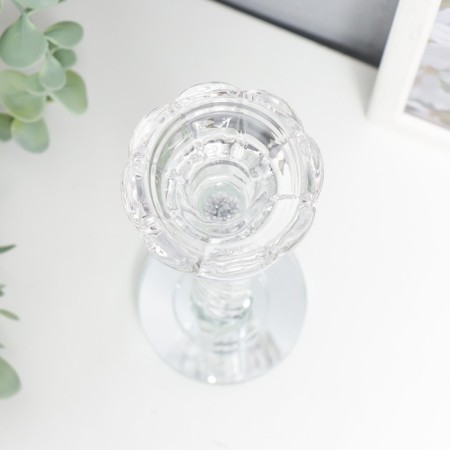 Glass of glass for 1 candle "Spiral with pebbles" 18x7x7 cm-2