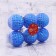 Set of balls plastic D-6 cm, 6 pcs "Volumetric mesh" blue