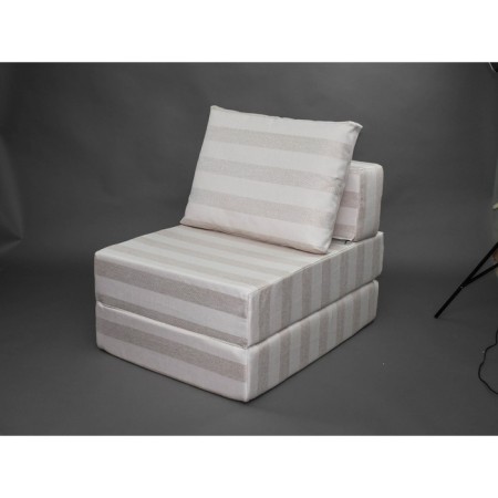 Handwheel chair-bed "Octa", size 75x100x75 cm, horn, dairy strip-4