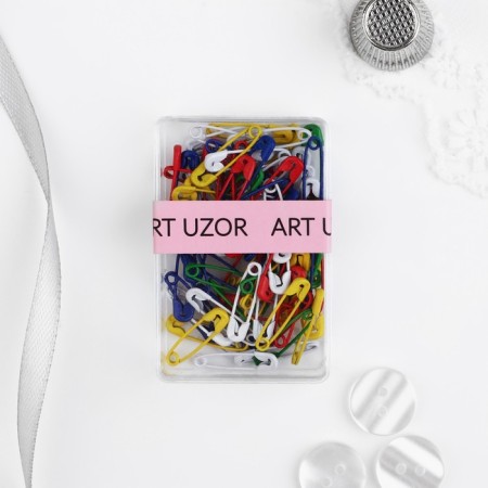 English pins, 19 mm, 80 pcs, colorful color-4