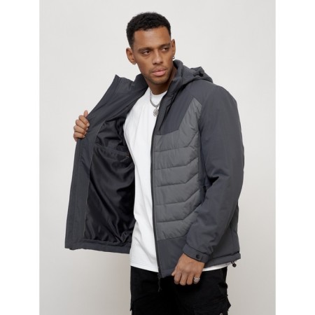 Male spring jacket, size 48, dark gray color-7