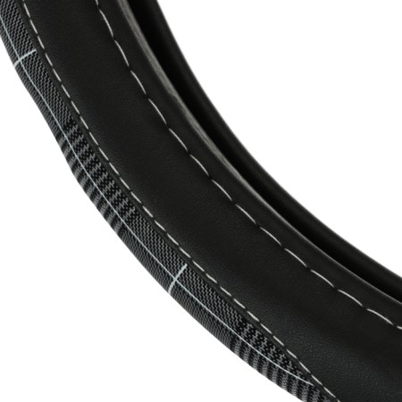 Braid on the steering wheel Nova Bright eco -leather, black, gray inserts, white line, m-1