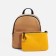 Women's backpack made of artificial leather, cosmetic bag, Otara, beige/yellow color