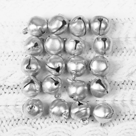 Bells for needlework, set of 20 pcs., Size 1 pc. - 1 cm, silver color-2