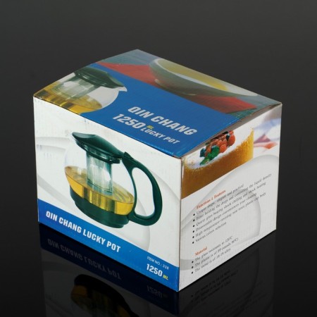 Glass teapot “Lyubava”, 1.25 liters, with metal sieve, black color-5