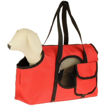 Bag - carrying for animals to the shoulder, PVC, 37 x 13 x 20 cm, red