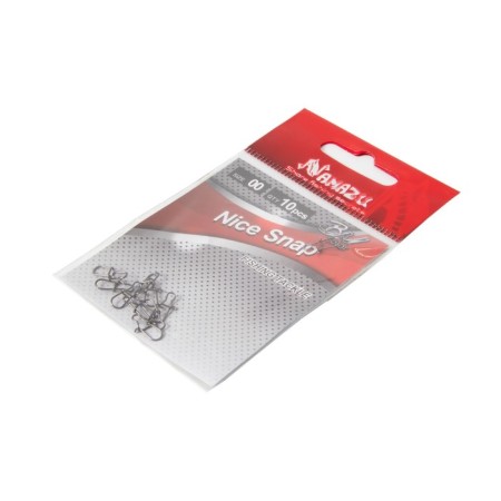 Carabine Namazu Nice Snap, BN color, p. 00, test-9 kg, packaging 10 pcs.-3
