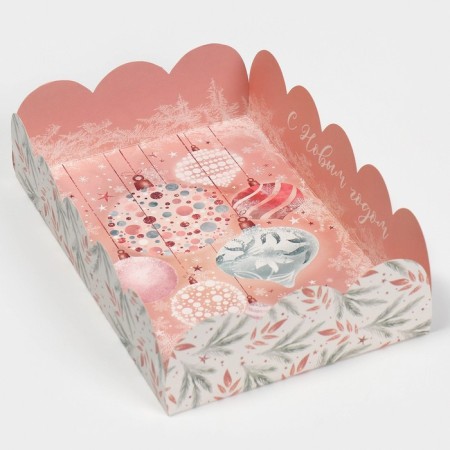 Gift box with PVC lid "Direct pink", 20 x 30 x 8 cm, new year-4