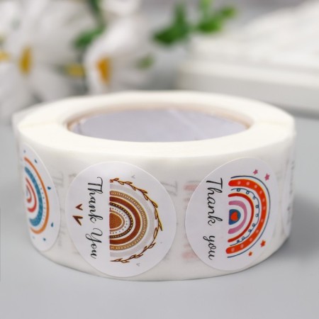 Stick Paper "Drawn Rainbow" d = 2.5 cm 500 pcs in a roll 3x6.5x6.5 cm-2