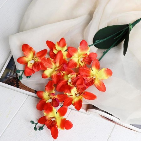 Artificial flowers "Orchid Falenopsis multiflore" 6x37 cm, orange