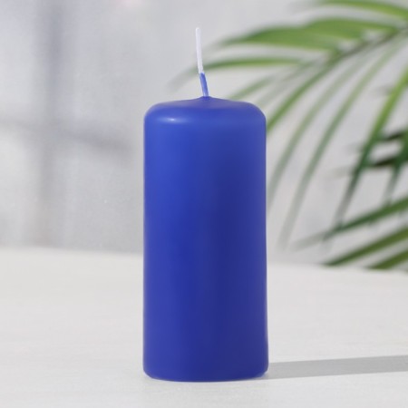 Candle - cylinder, 4x9 cm, 11 hours, 90 g, blue