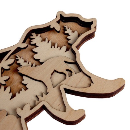 Wood painting "Bear"-5