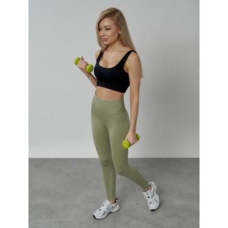 Lingins for fitness women, size 46, khaki color-17