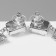 Hanging earrings with rhinestones "Waterfall" lady, white color in silver, 14.5 cm