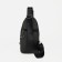 Male sling bag from textiles, headphones, green color