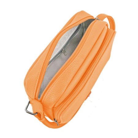 Bag women, genuine leather, orange 20x7x14 cm-1