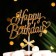 Topper "Happy Birthday", gold, with a bow, give beautifully