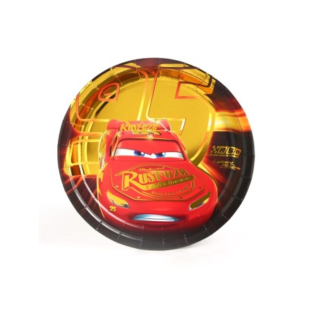 Disposable paper plate with embossing, 18 cm, car