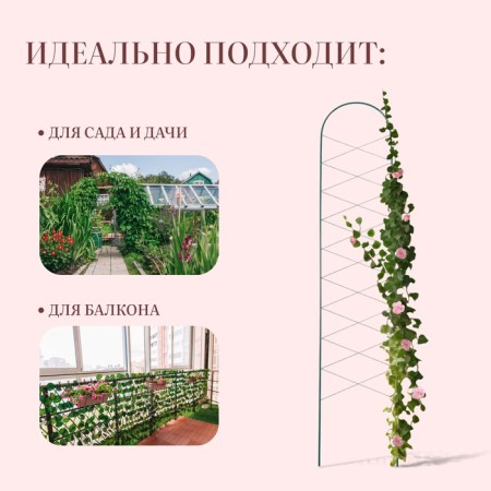 Trellis, 170 × 34 × 1 cm, metal, green, "bobi"-1