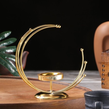 Steam for incense powder and cones "crescent", golden, 15.5x15 cm-1