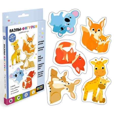 Puzzles-figures "Mom and baby"-2