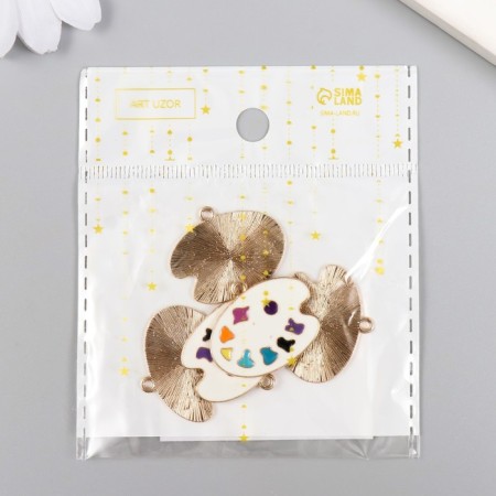 Decor for creativity Metal "Palette" gold, enamel 2.3x2.8 cm-5