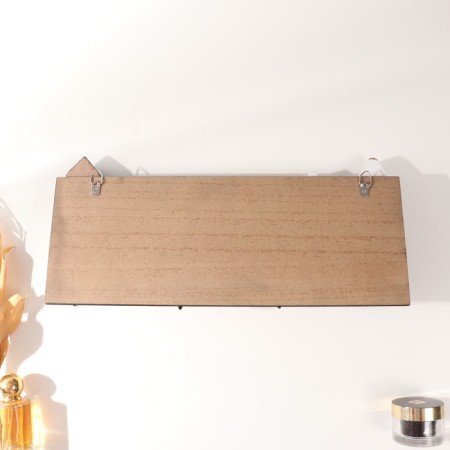 Hooks decorative wood with a shelf "houses and trees" black 5x39.5x18 cm-3