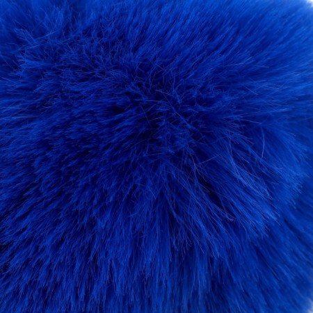 Pompon Artificial fur "Bright blue" d = 10 cm-1