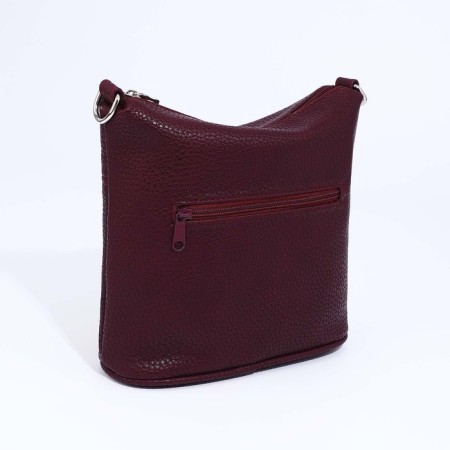 Janelli Cross-Boda Bag on a zipper, 2 external pockets, burgundy color-1