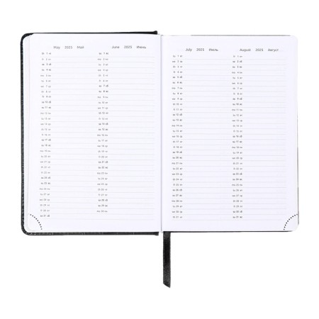 Dated diary 2025 b6 168 sheets, Devente. Wild, a hard cover to leatzers with foam rubber, perforation, liesse, block 70, black-10