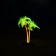 The artificial aquarium "palm tree", luminous, 10 cm, red